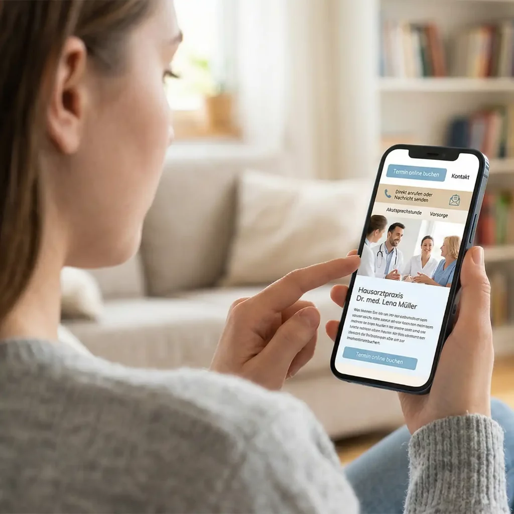 webdesign-für-ärzte-beispiel-patientin-bucht-termin-online